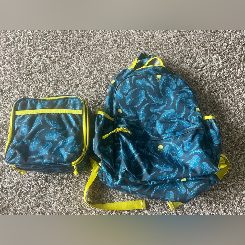 Crate and Barrel kids backpack and lunch box